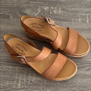 Kork-Ease Women's Brown Wedge Sandals